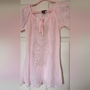 Pink Embroidered Women's Blouse